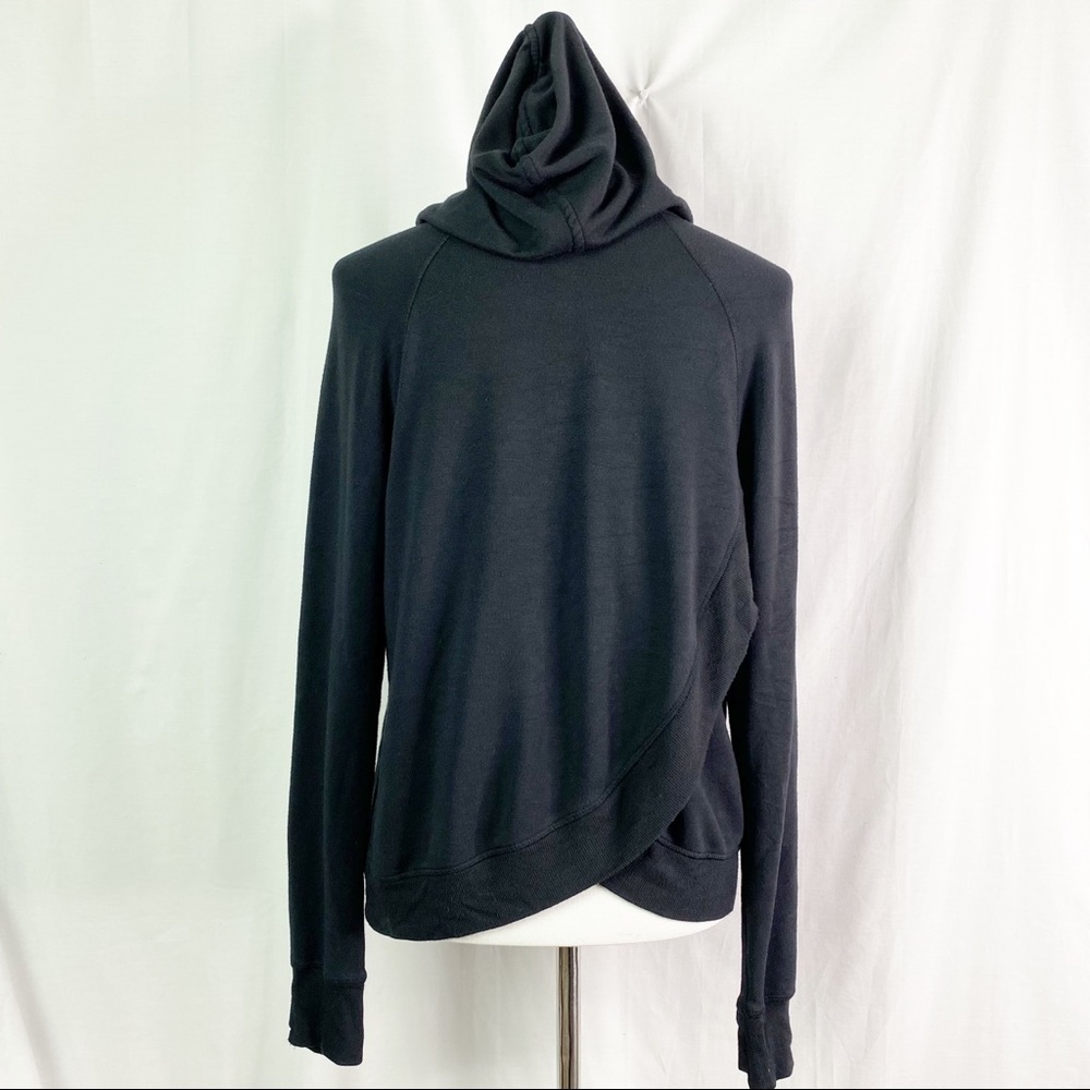 Athleta Black Wrap Crossover Split Back Hoodie Sm… - image 4